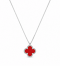 Scarlet Clover Sterling Silver Necklace