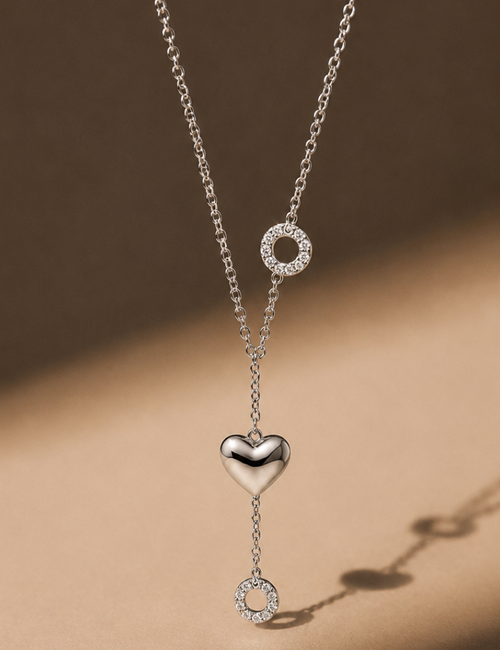 Amour Drop Sterling Silver Necklace