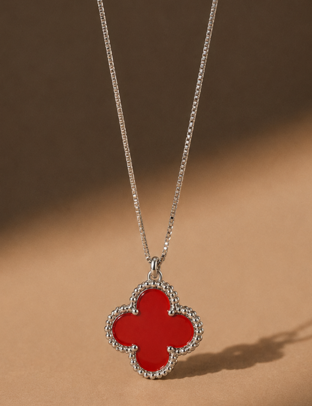 Scarlet Clover Sterling Silver Necklace
