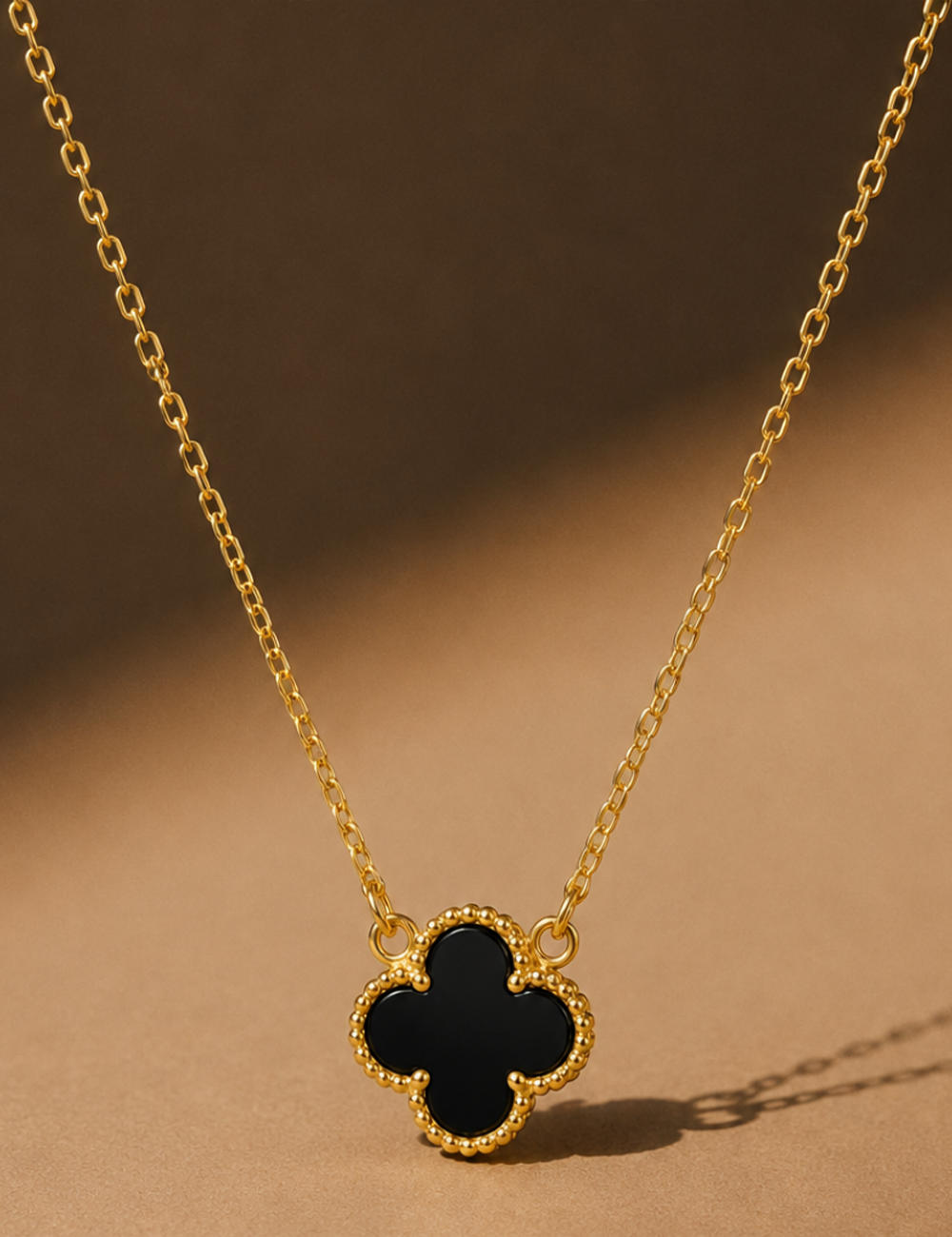 Noir Clover Gold-Plated Sterling Silver Necklace
