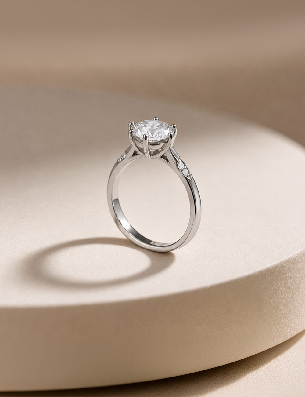Aurora Sterling Silver Solitaire Ring
