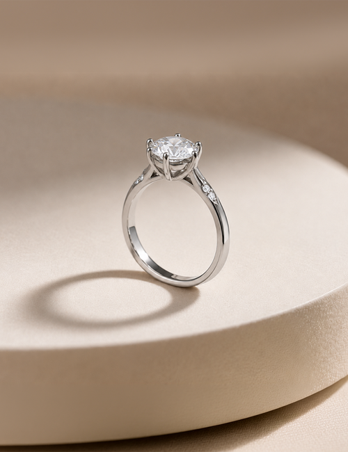 Aurora Sterling Silver Solitaire Ring