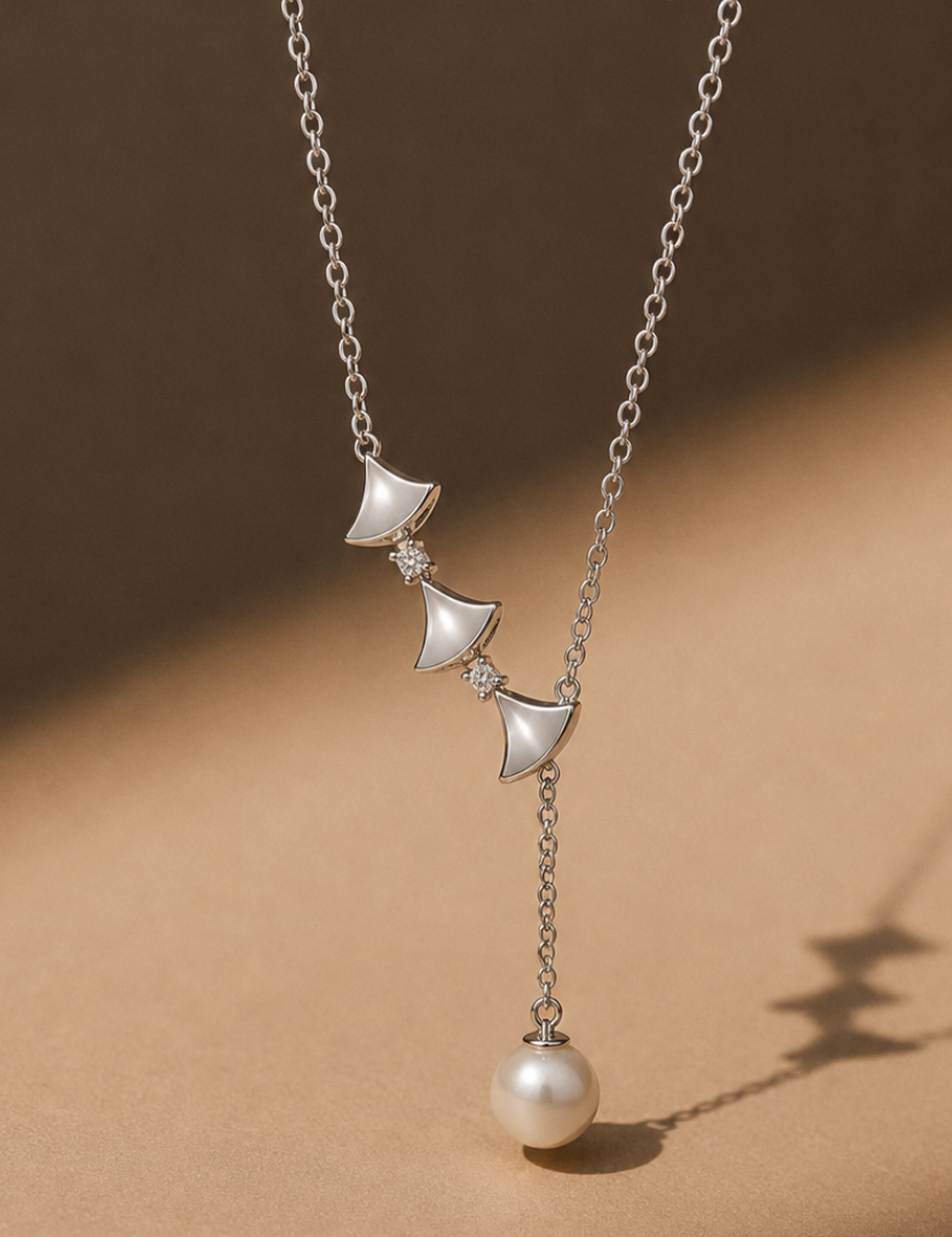 Luna Pearl Drop Sterling Silver Necklace