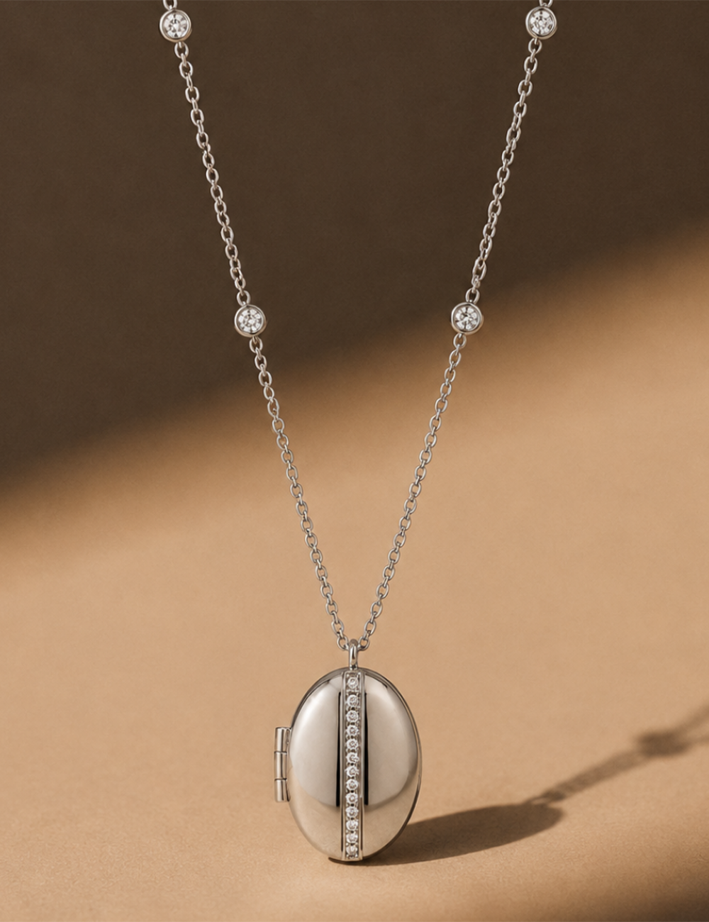 Eterna Oval Openable Locket Necklace