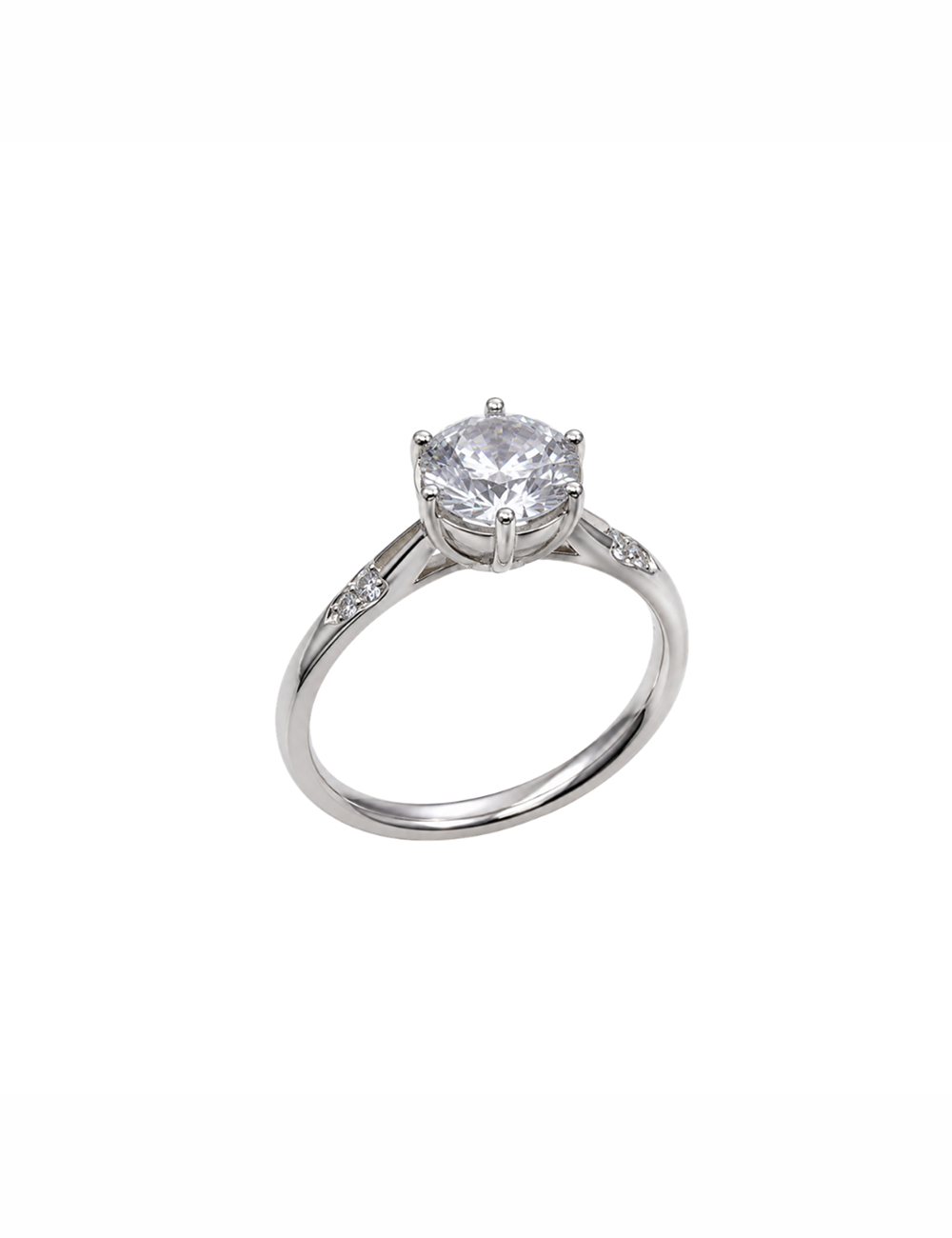 Aurora Sterling Silver Solitaire Ring