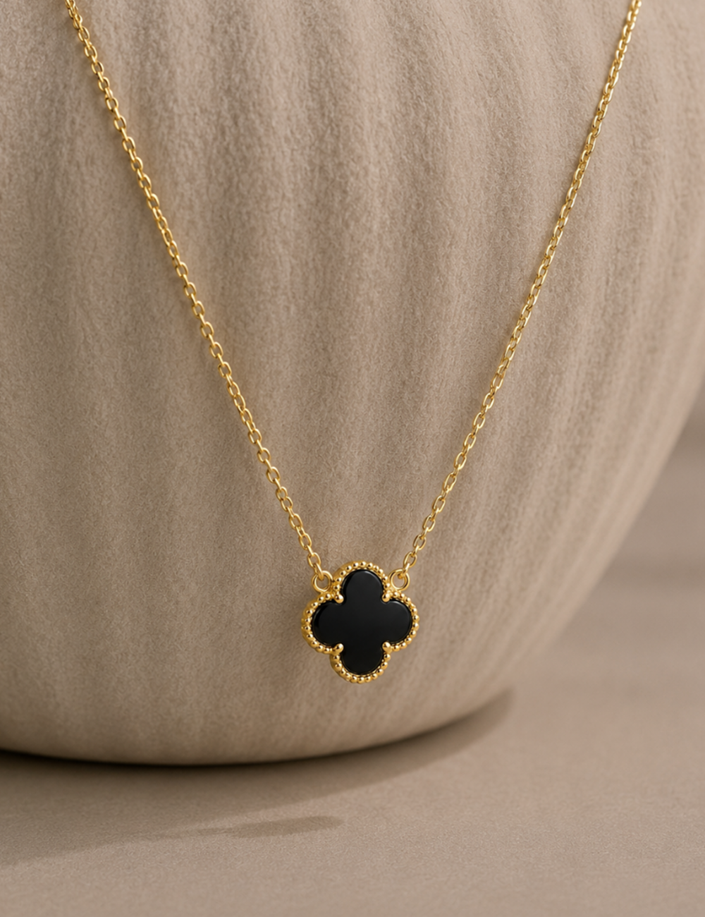 Noir Clover Gold-Plated Sterling Silver Necklace