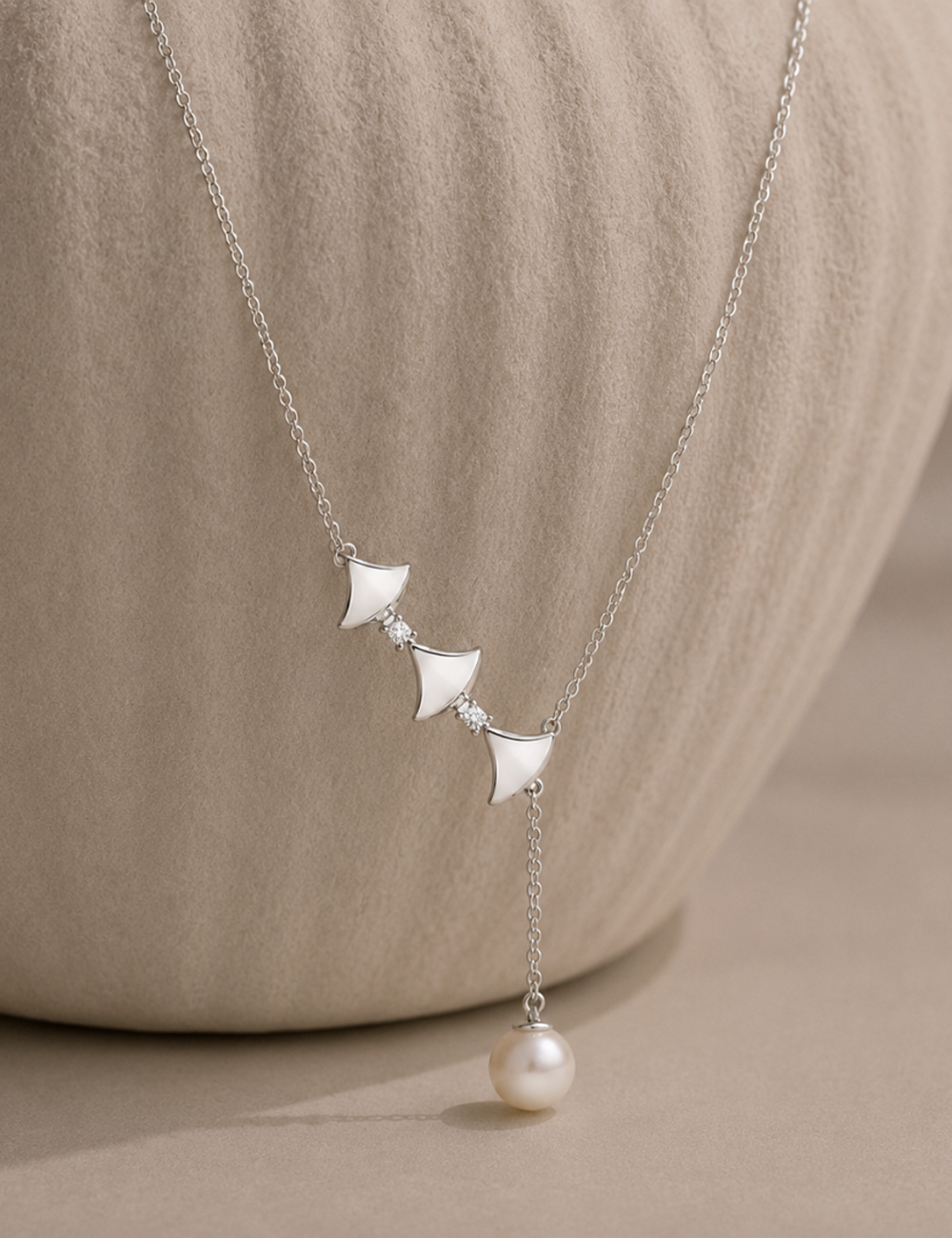 Luna Pearl Drop Sterling Silver Necklace