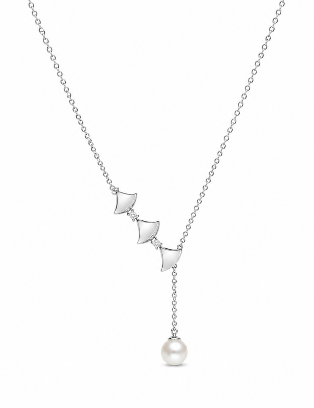 Luna Pearl Drop Sterling Silver Necklace