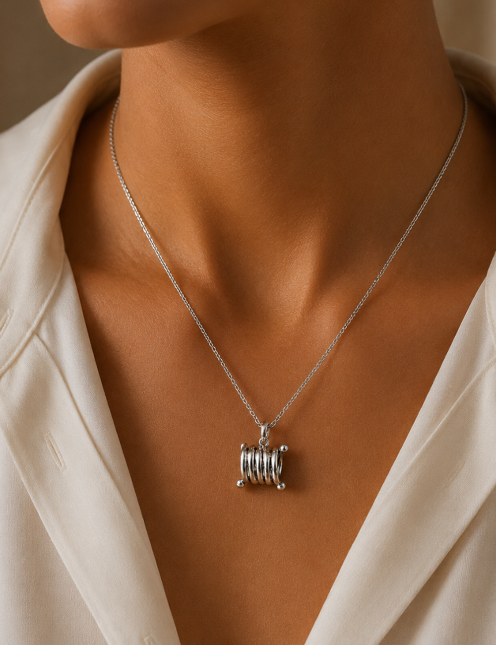 Helix Coil Sterling Silver Necklace