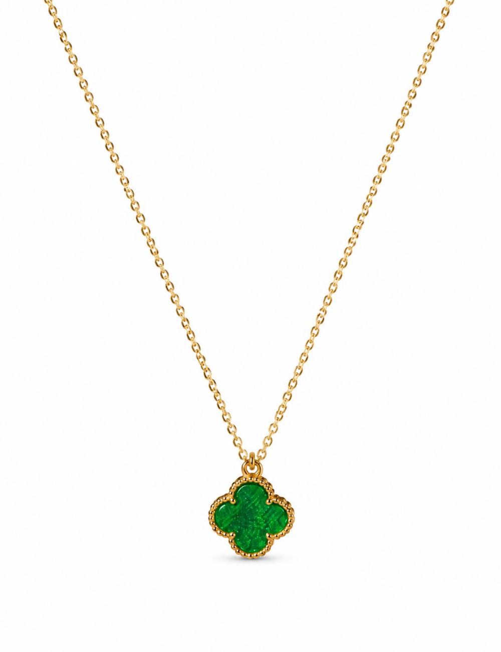 Emerald Clover Gold-Plated Sterling Silver Necklace