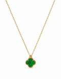 Emerald Clover Gold-Plated Sterling Silver Necklace