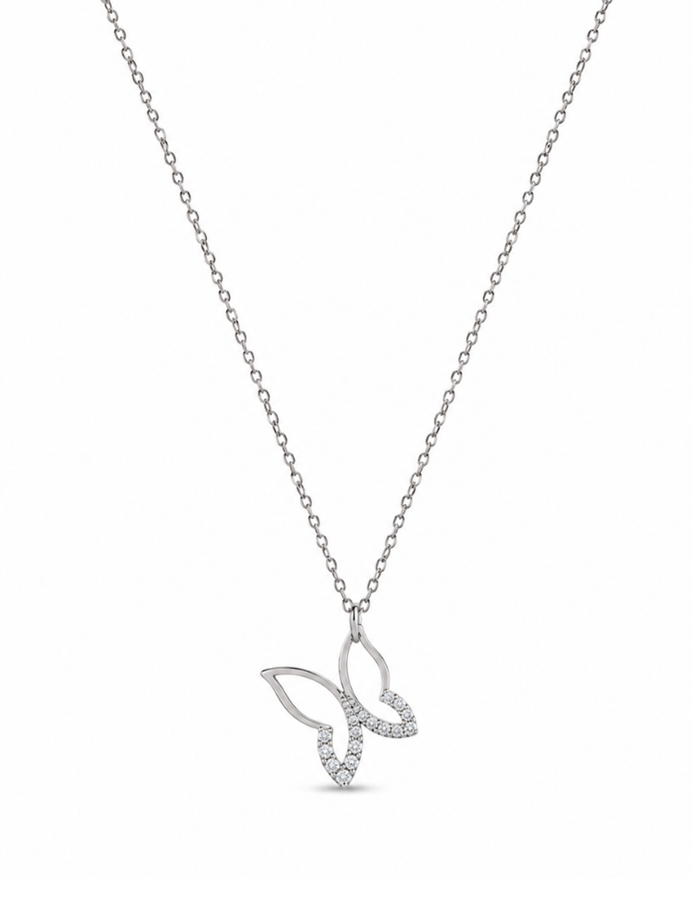 Flutter Crystal Sterling Silver Necklace