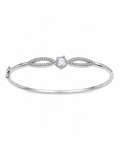 Celeste Solitaire Sterling Silver Bangle