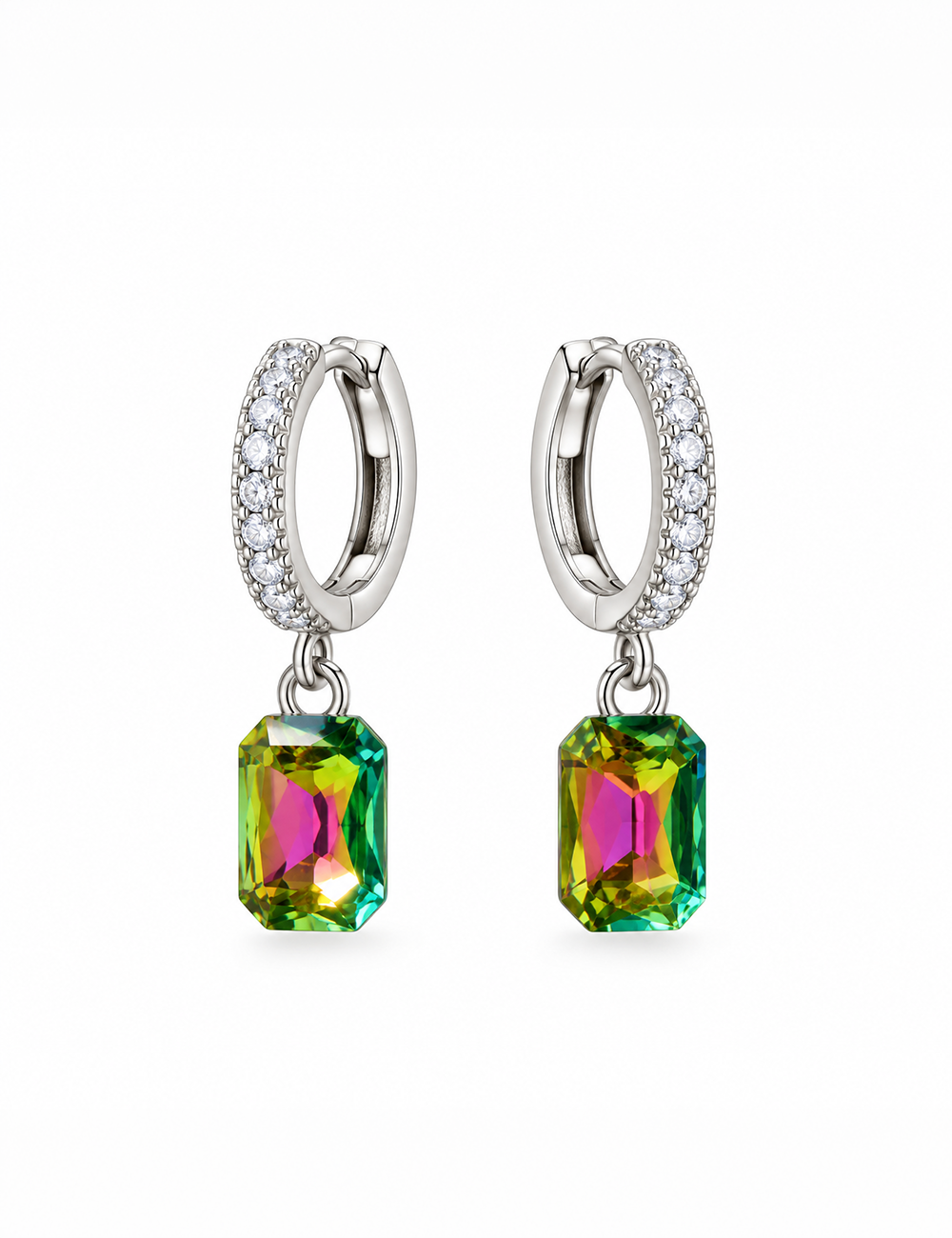 Prism Multicolour Crystal Hoops