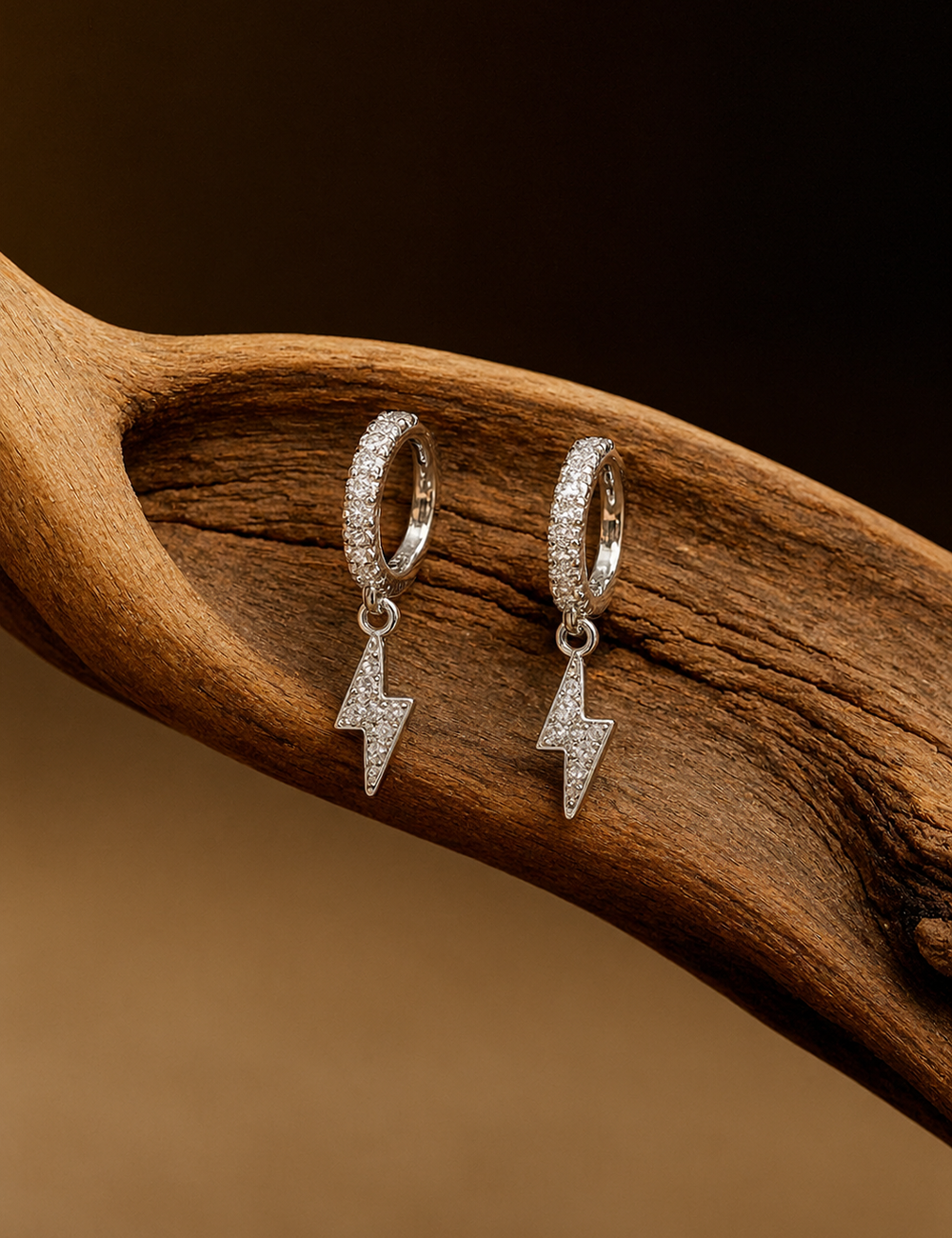 Bolt Sterling Silver Drop Earrings