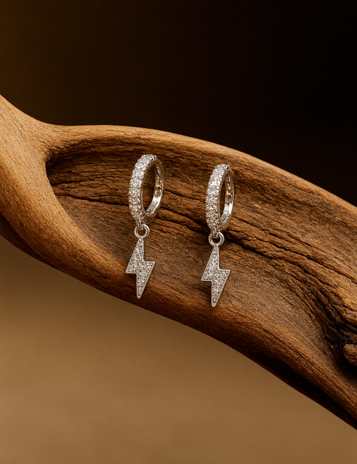 Bolt Sterling Silver Drop Earrings