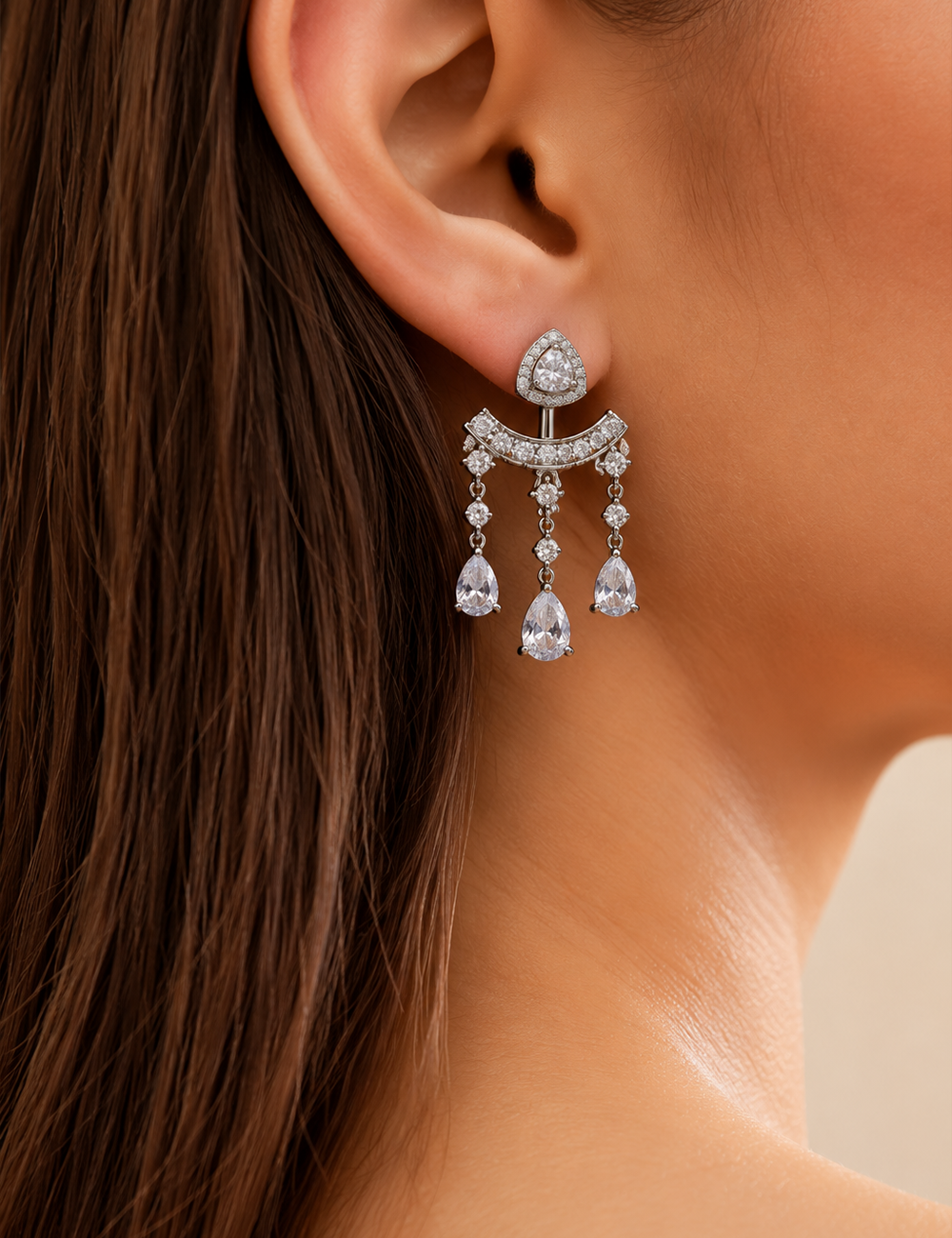 Celeste Crystal Cascade Drop Earrings