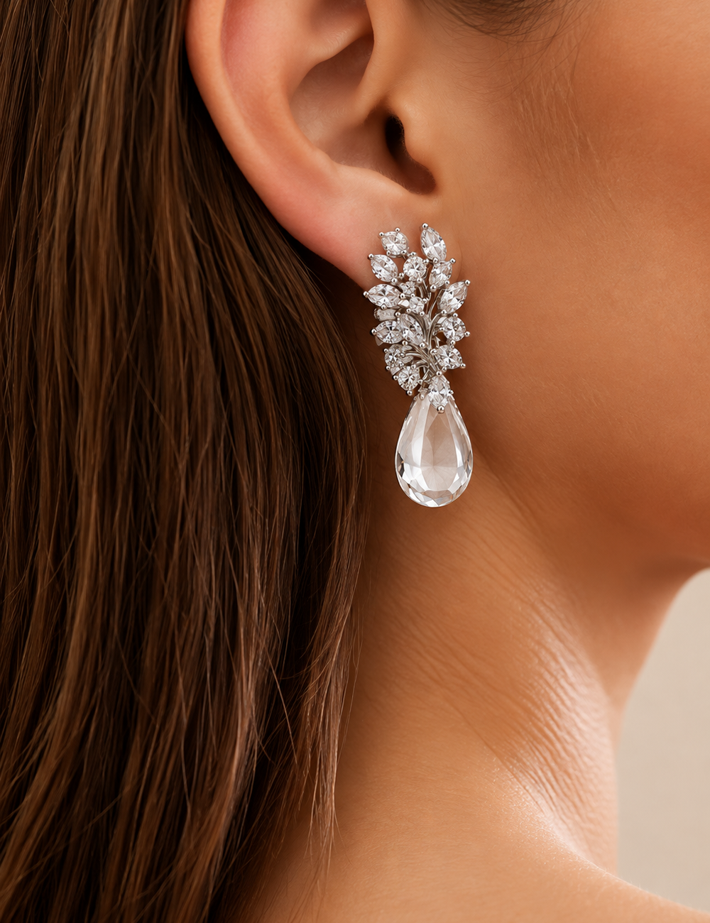 Elara Crystal Teardrop Earrings