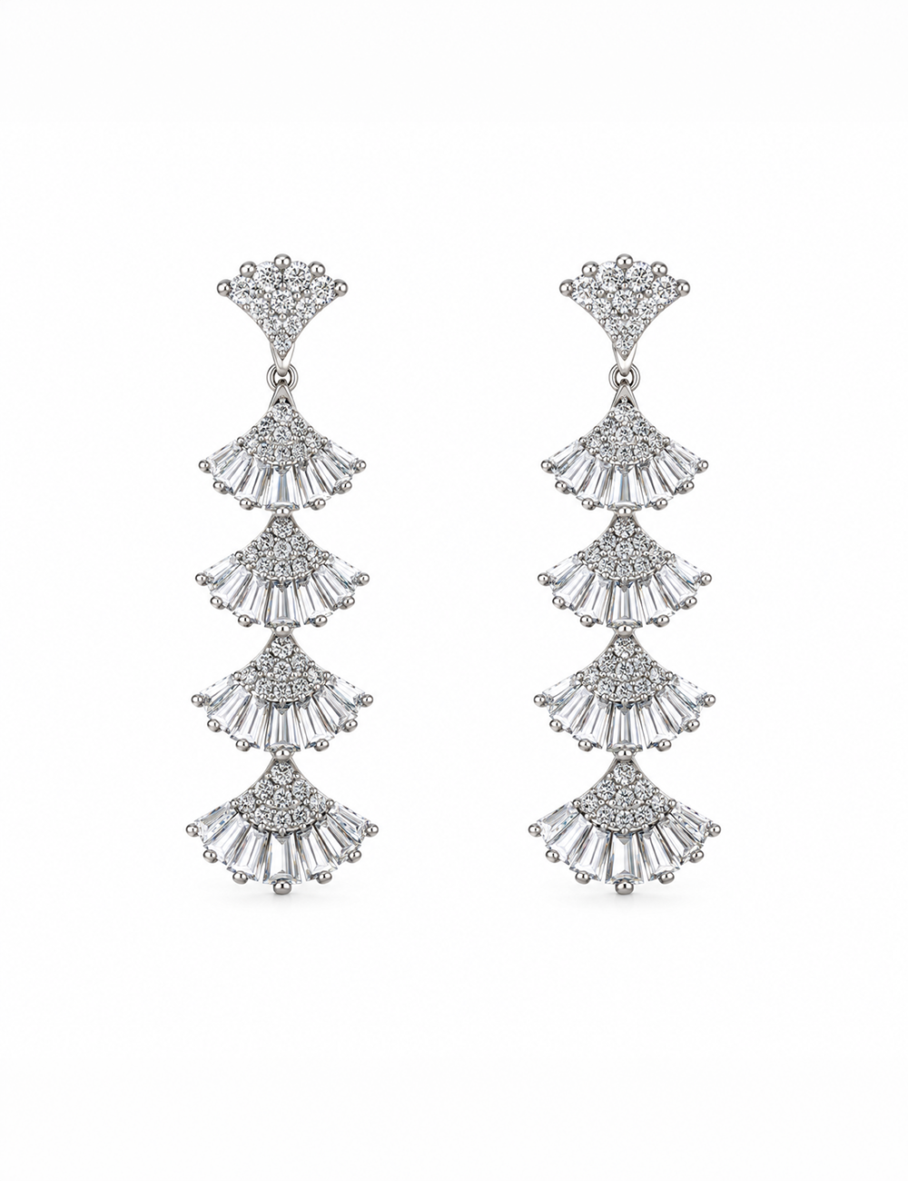 Celeste Fan Cascade Drop Earrings