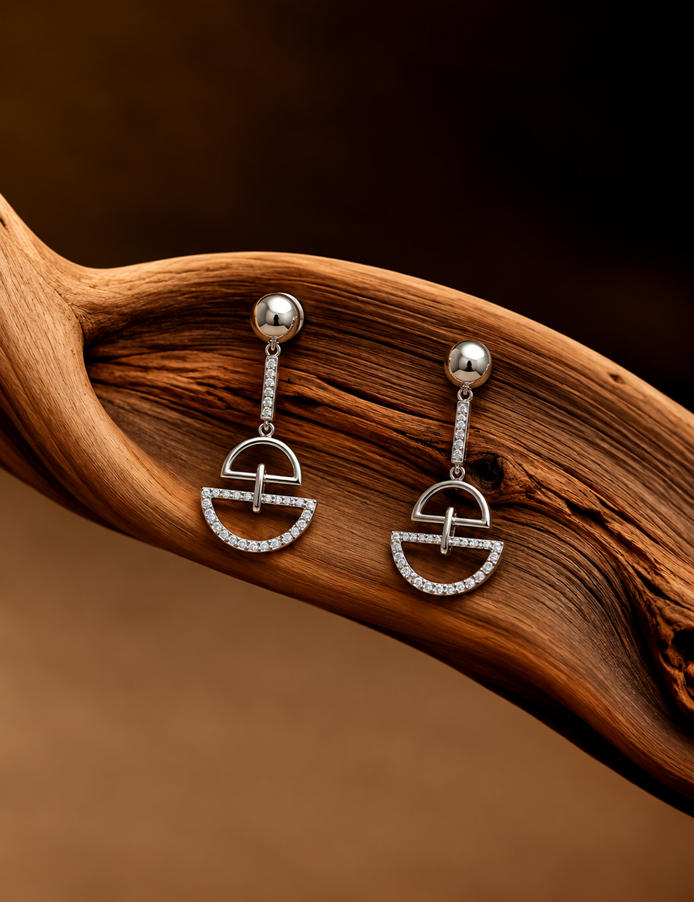 Luna Geometric Drop Earrings