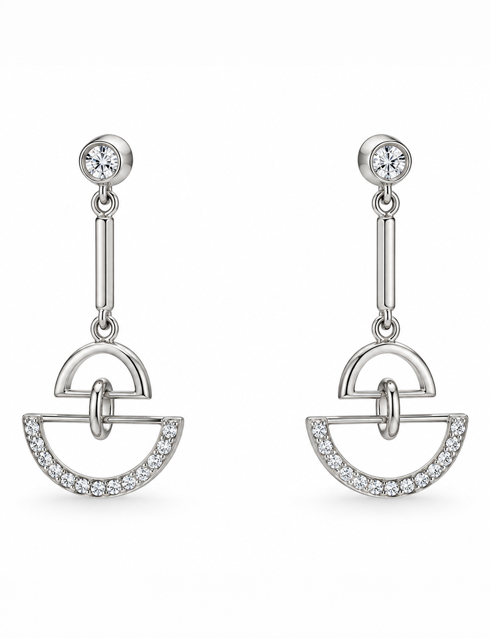 Luna Geometric Drop Earrings