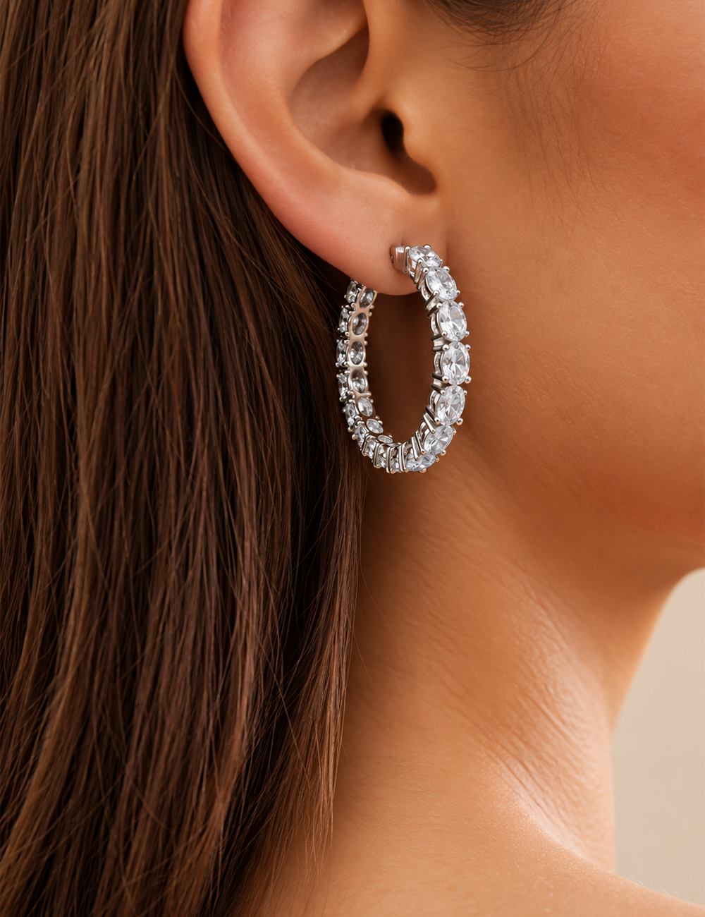 Aurelle Crystal Hoop Earrings