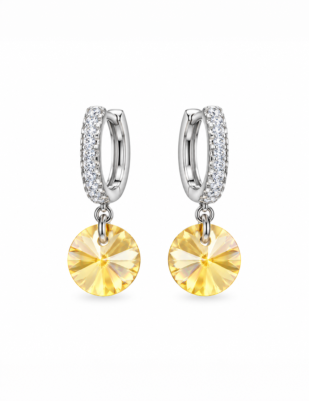 Solara Citrine Drop Hoops