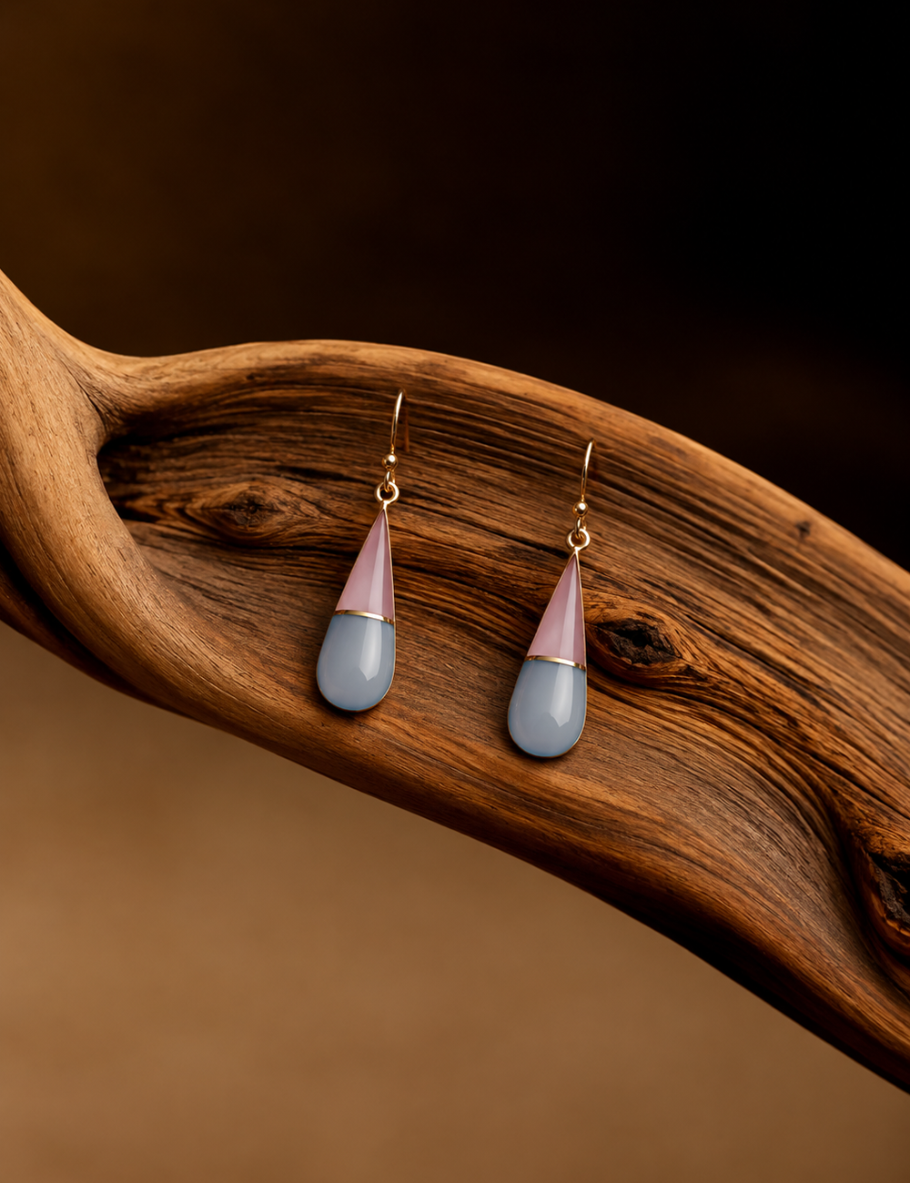 Rosé Duo Teardrop Earrings