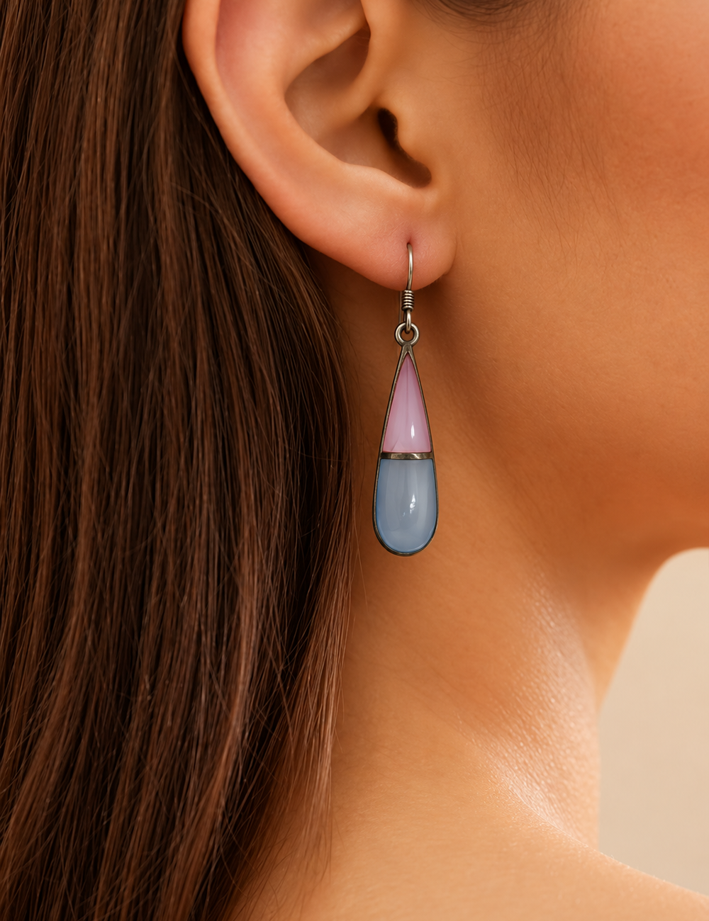 Rosé Duo Teardrop Earrings