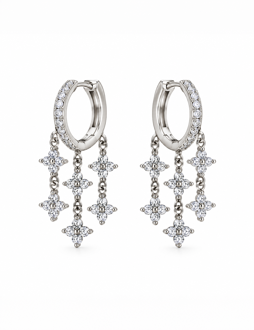 Celeste Crystal Fringe Hoops